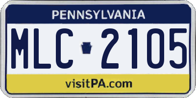 PA license plate MLC2105