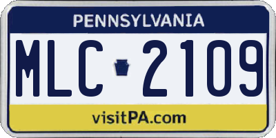 PA license plate MLC2109