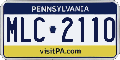 PA license plate MLC2110
