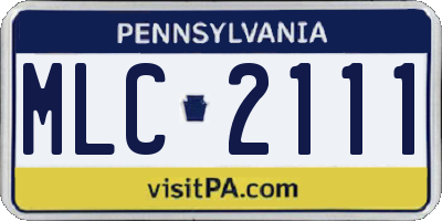 PA license plate MLC2111