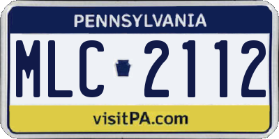 PA license plate MLC2112