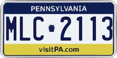 PA license plate MLC2113