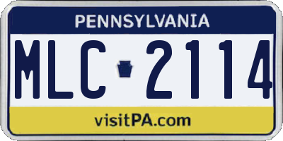 PA license plate MLC2114
