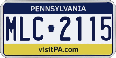 PA license plate MLC2115