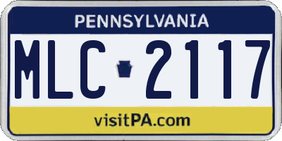 PA license plate MLC2117