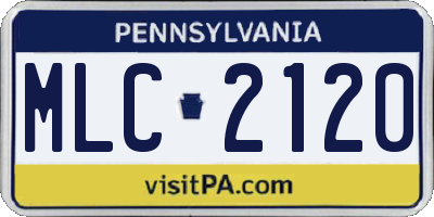 PA license plate MLC2120