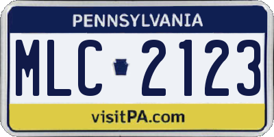 PA license plate MLC2123
