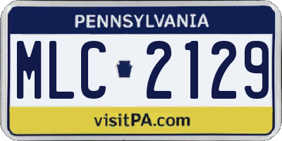 PA license plate MLC2129