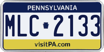 PA license plate MLC2133