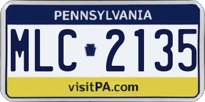 PA license plate MLC2135