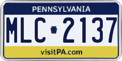 PA license plate MLC2137