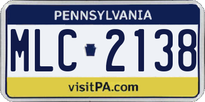 PA license plate MLC2138