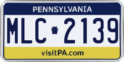 PA license plate MLC2139