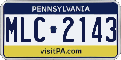 PA license plate MLC2143