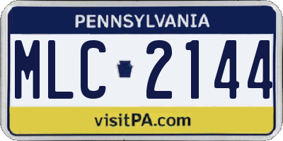 PA license plate MLC2144