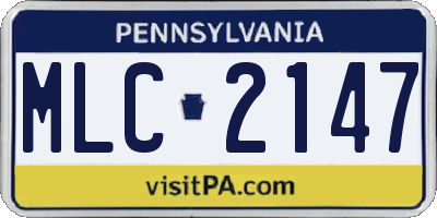 PA license plate MLC2147