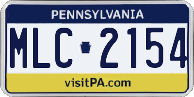 PA license plate MLC2154