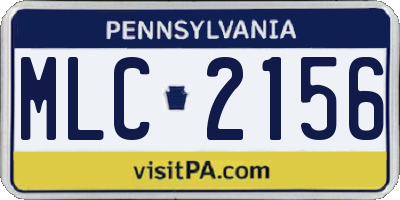PA license plate MLC2156