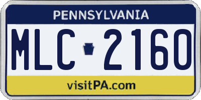 PA license plate MLC2160