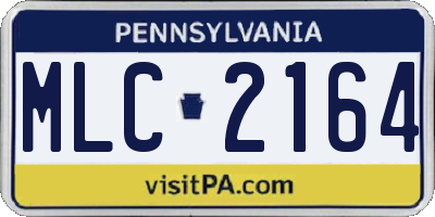 PA license plate MLC2164