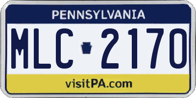 PA license plate MLC2170