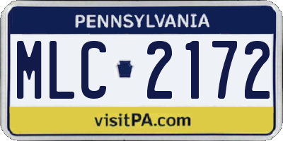 PA license plate MLC2172