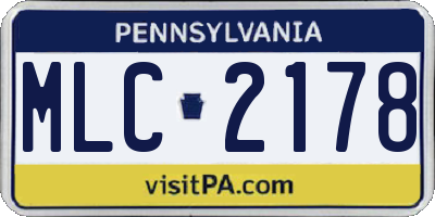PA license plate MLC2178
