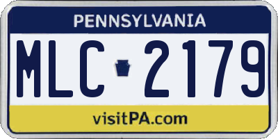 PA license plate MLC2179