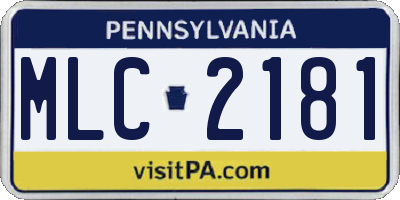 PA license plate MLC2181