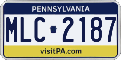 PA license plate MLC2187