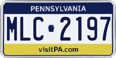 PA license plate MLC2197