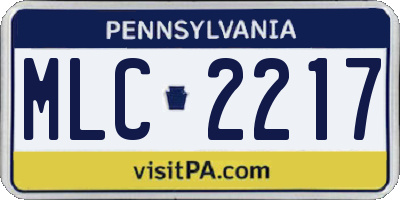 PA license plate MLC2217