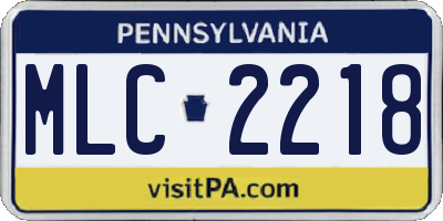 PA license plate MLC2218