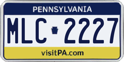 PA license plate MLC2227