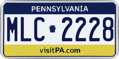 PA license plate MLC2228
