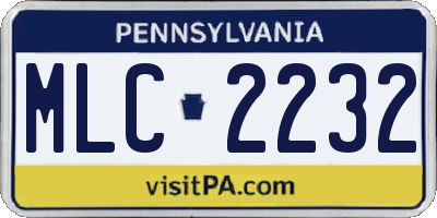 PA license plate MLC2232
