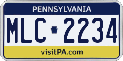 PA license plate MLC2234
