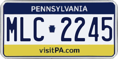 PA license plate MLC2245