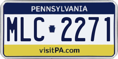 PA license plate MLC2271