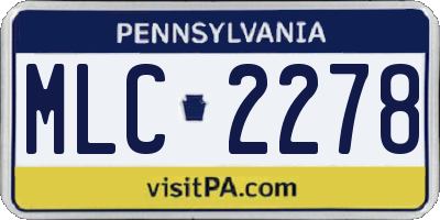 PA license plate MLC2278