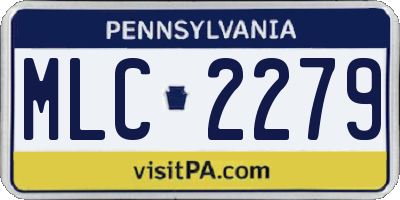 PA license plate MLC2279