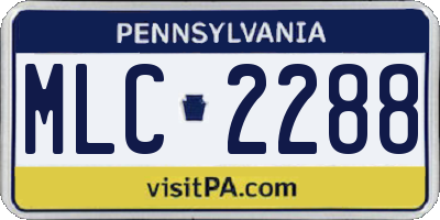 PA license plate MLC2288