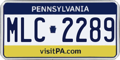 PA license plate MLC2289