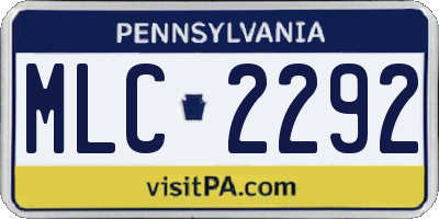 PA license plate MLC2292
