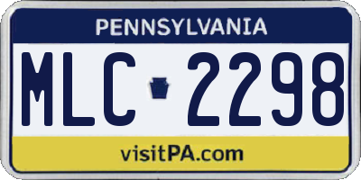 PA license plate MLC2298