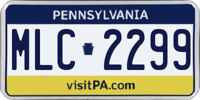 PA license plate MLC2299