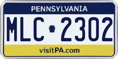 PA license plate MLC2302