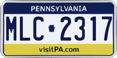 PA license plate MLC2317
