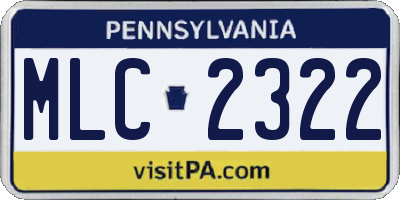 PA license plate MLC2322
