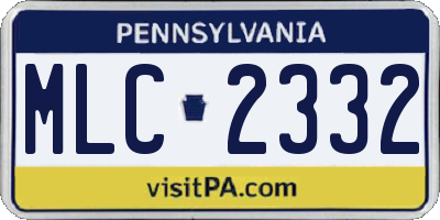 PA license plate MLC2332